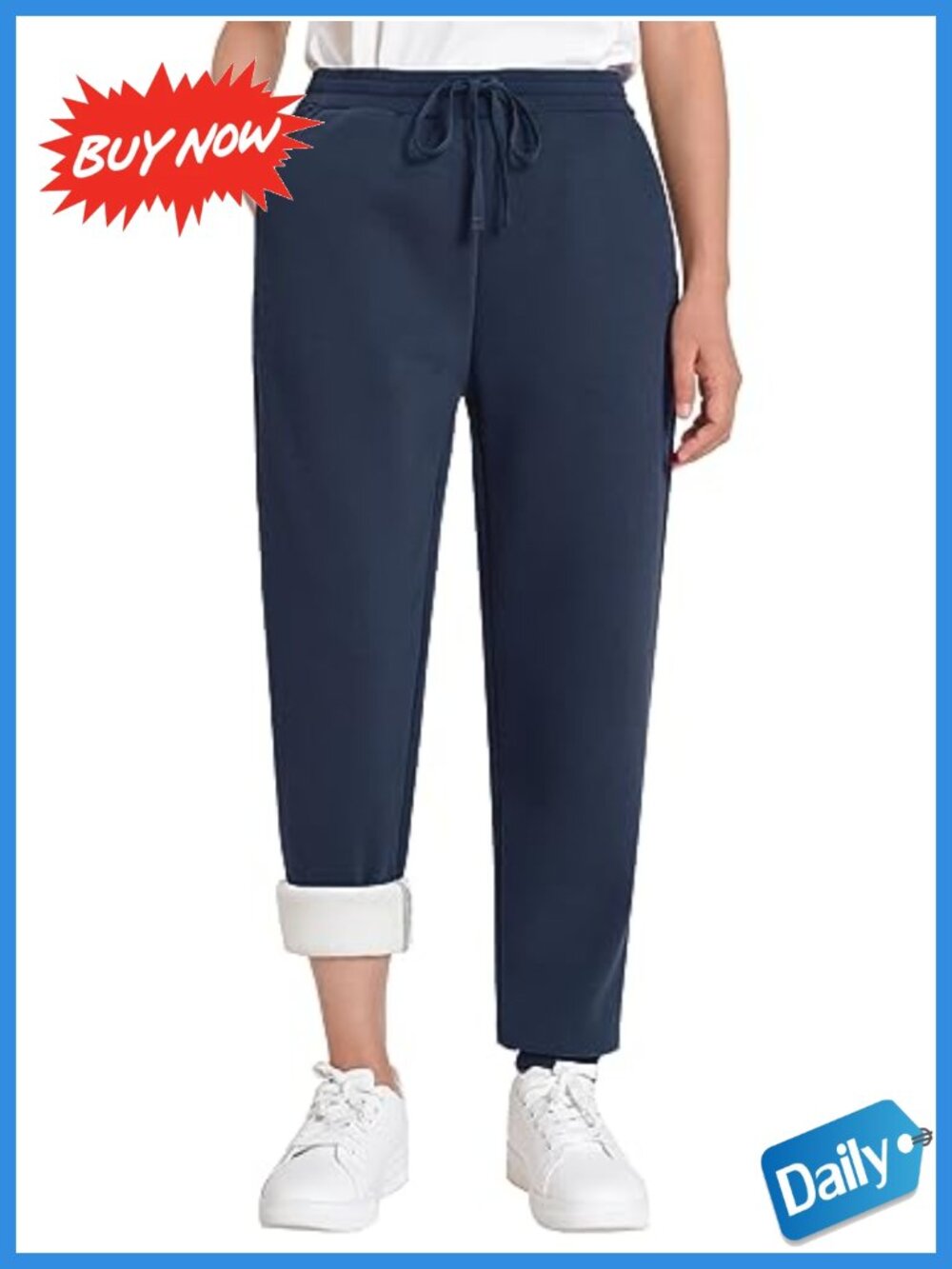 Petite Sherpa Lined Fleece Sweatpants Winter Warm Joggers
